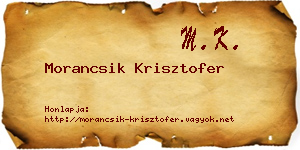 Morancsik Krisztofer névjegykártya
